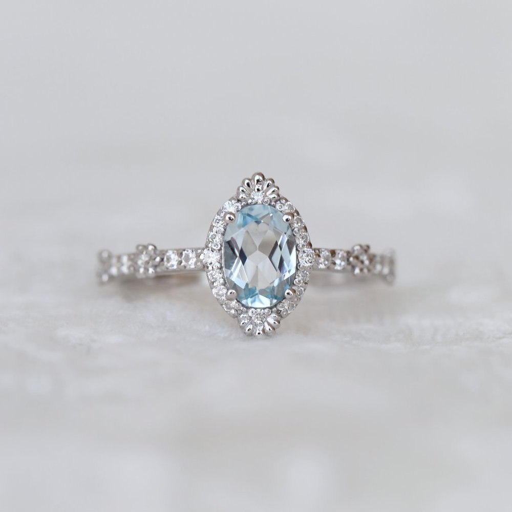 Aquamarine mermaid ring